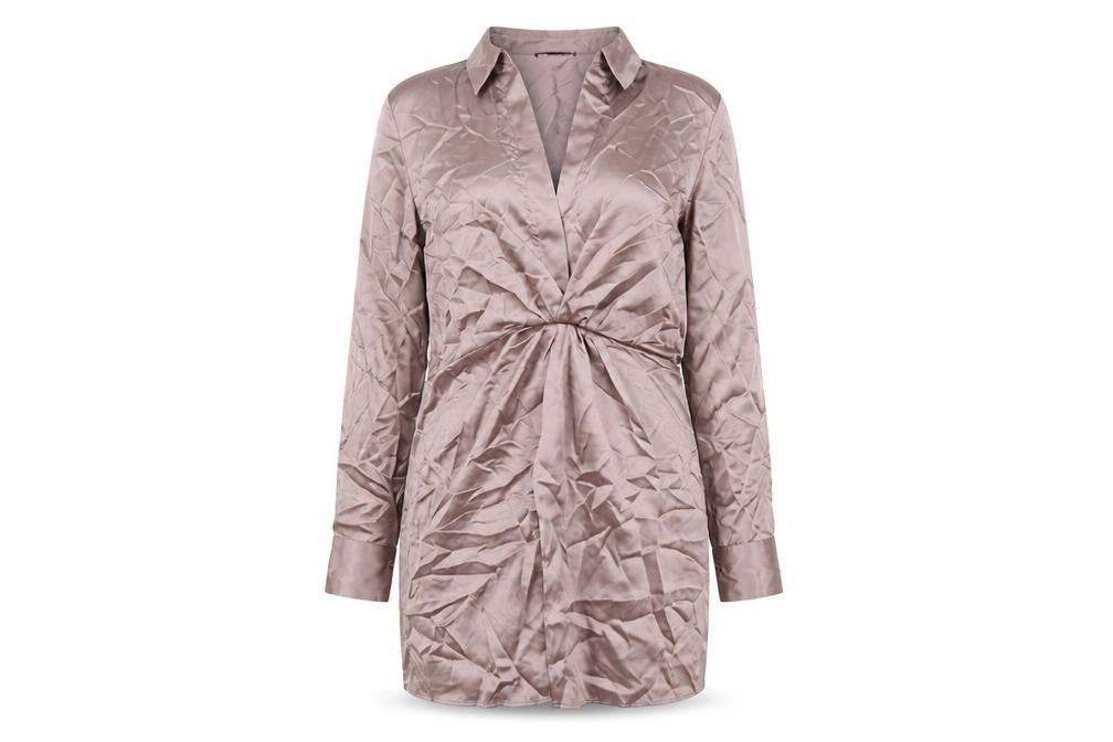 Zara Womens Purple Polyester A-Line Size XL V-Neck Zip