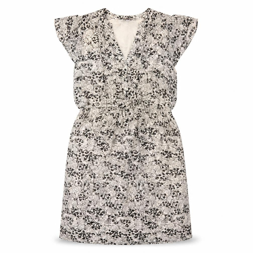H&M Womens Black Geometric Polyester A-Line Size 10 V-Neck Pullover
