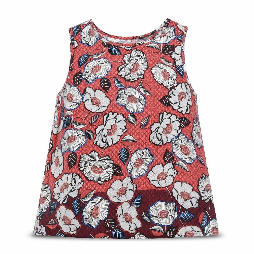 New Look Womens Multicoloured Floral Polyester Basic Tank Size 10 Round Neck