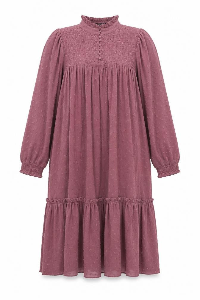 Missguided Womens Purple Polyester A-Line Size 10 Mock Neck Button