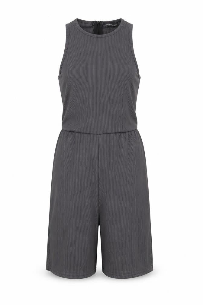 PRETTYLITTLETHING Womens Grey Polyester Unitard One-Piece Size 10 Zip