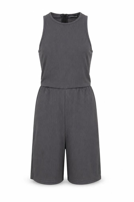 PRETTYLITTLETHING Womens Grey Polyester Unitard One-Piece Size 10 Zip