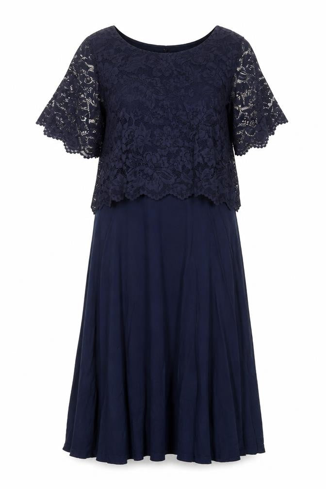 H&M Mama Womens Blue Viscose A-Line Size M Round Neck Pullover - Lace Top
