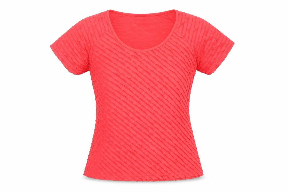 NEXT Womens Red Polyester Basic Blouse Size M Round Neck - Textured