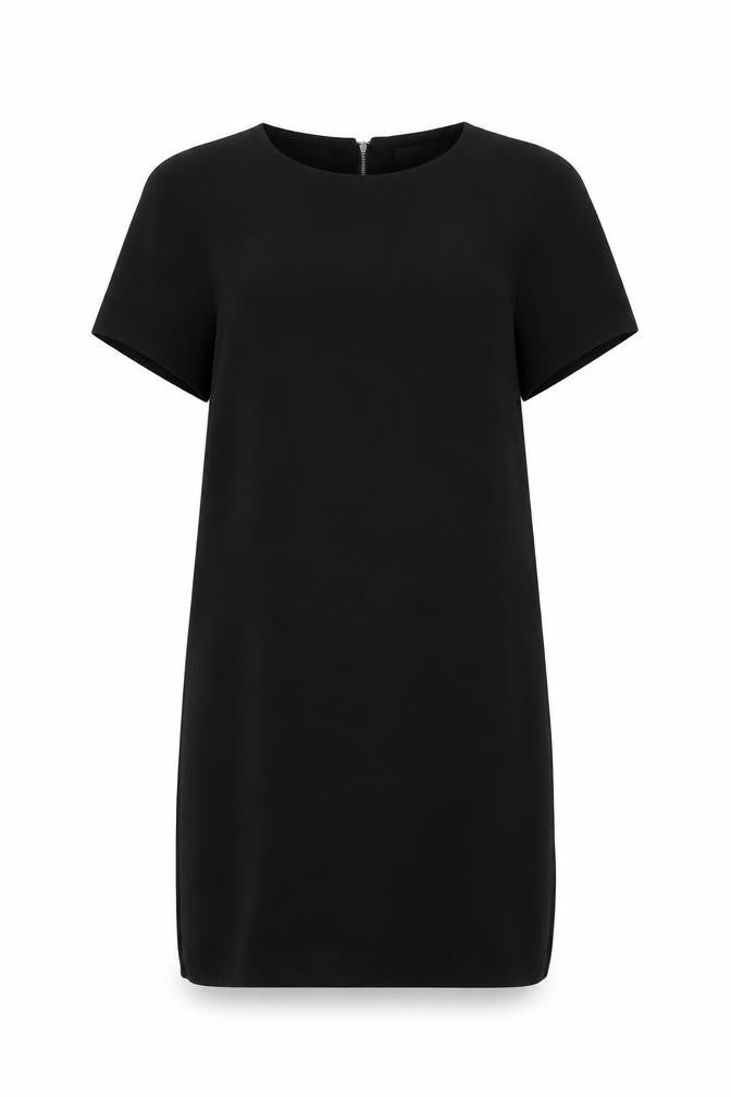 Red Herring Womens Black Polyester Shift Size 12 Round Neck Zip