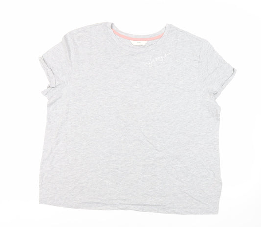 Marks and Spencer Womens Grey Solid Cotton Top Pyjama Top Size XL