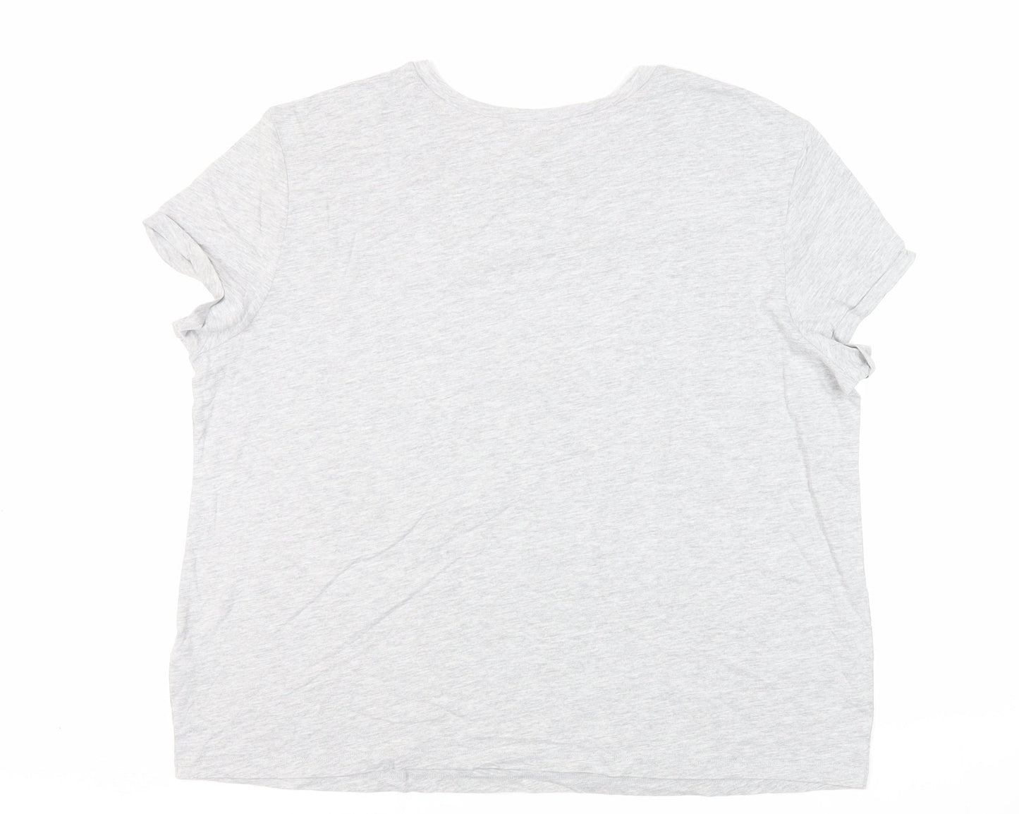 Marks and Spencer Womens Grey Solid Cotton Top Pyjama Top Size XL