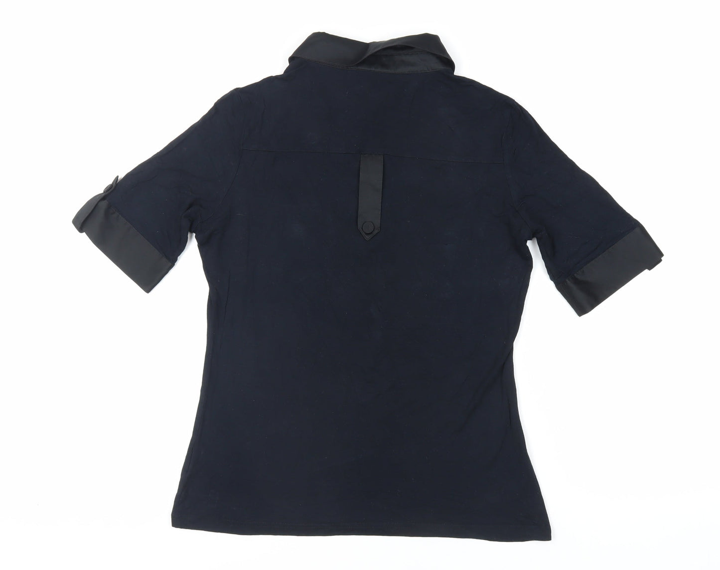 NEXT Womens Blue Viscose Basic Blouse Size 12 Collared