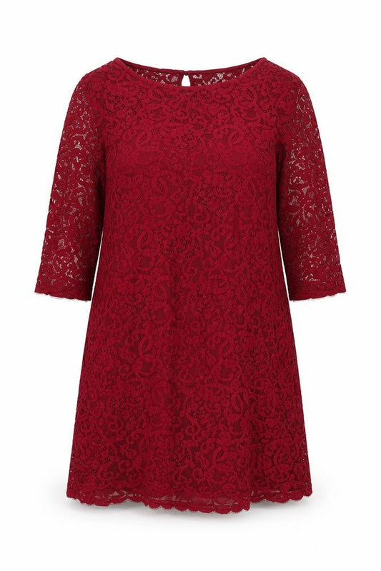 Monsoon Womens Red Cotton A-Line Size 12 Boat Neck Button