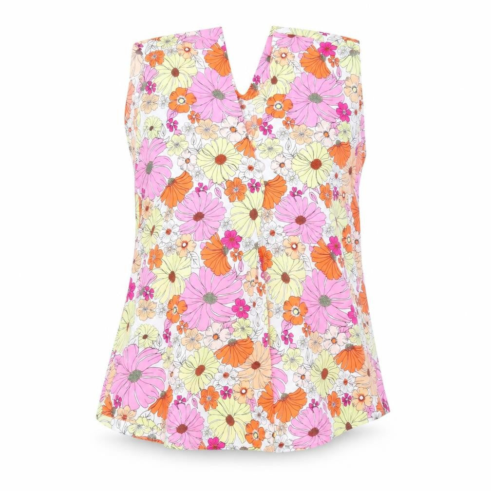 Marks & Spencer Womens Pink Floral Polyester Basic Blouse Size 10 V-Neck