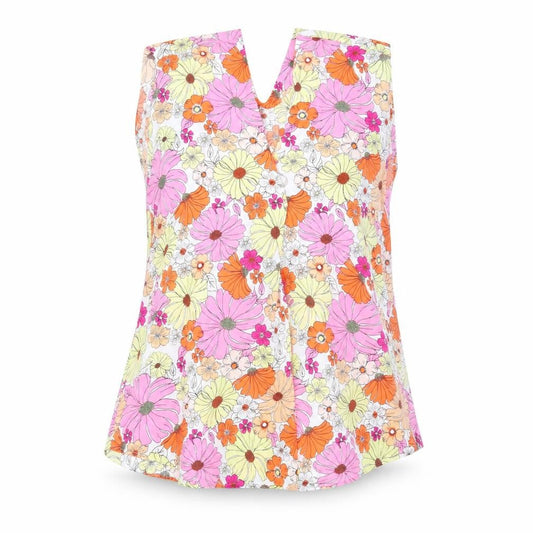 Marks and Spencer Womens Pink Floral Polyester Basic Blouse Size 10 V-Neck