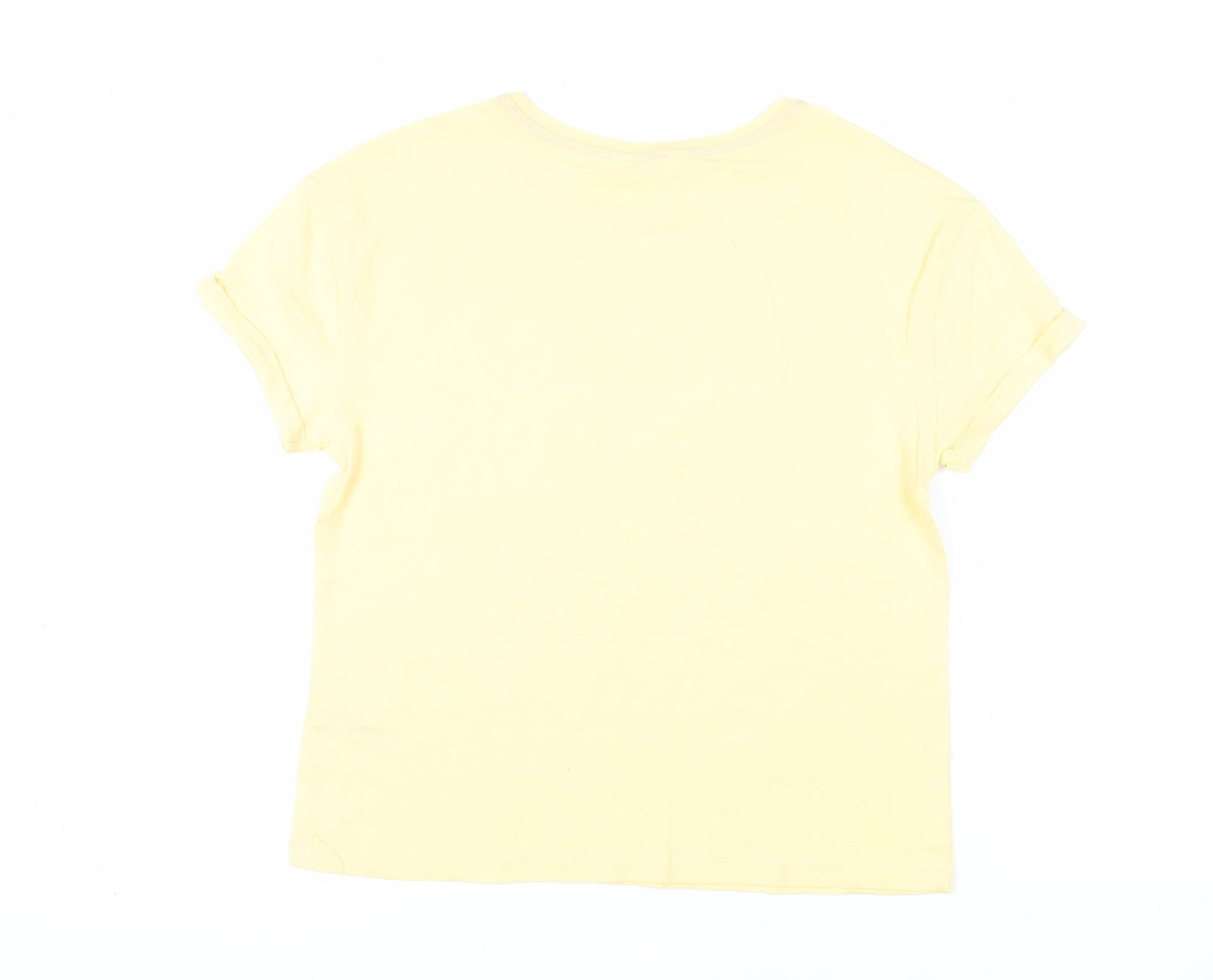 Marks and Spencer Womens Yellow Solid Cotton Top Pyjama Top Size S