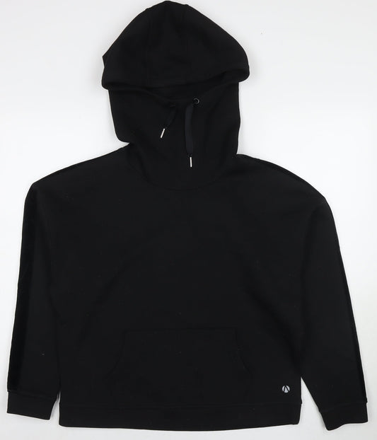 Marks and Spencer Womens Black Polyester Pullover Hoodie Size 14 Pullover