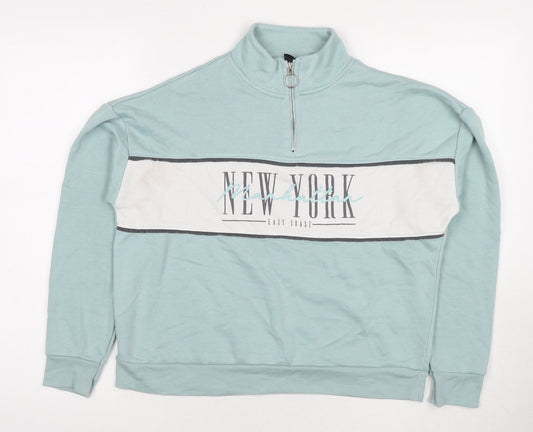 New Look Womens Blue Polyester Pullover Sweatshirt Size 8 Pullover - New York