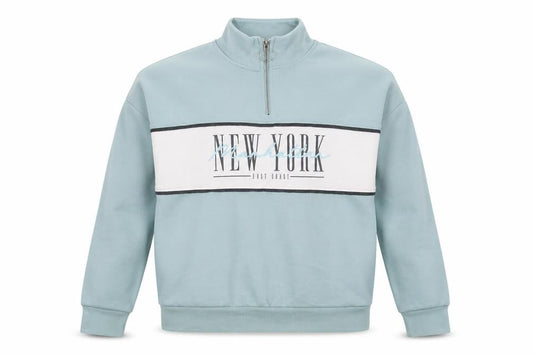 New Look Womens Blue Polyester Pullover Sweatshirt Size 8 Pullover - New York