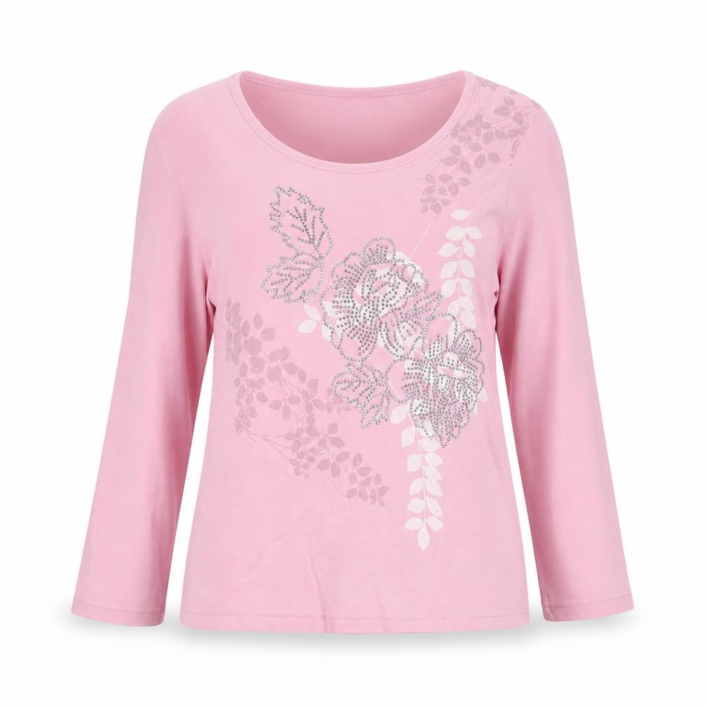 Debenhams Womens Pink Cotton Pullover Hoodie Size 12 Pullover - Flowers