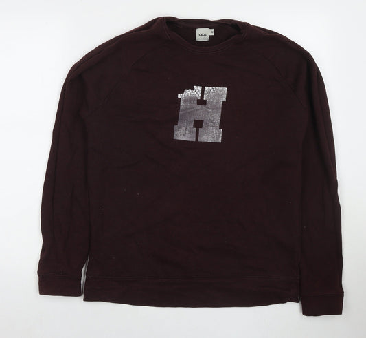 ASOS Mens Red Cotton Pullover Sweatshirt Size M - H