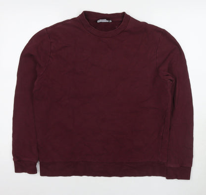 Additional front view of ASOS women’s red cotton pullover sweatshirt, size M, pullover