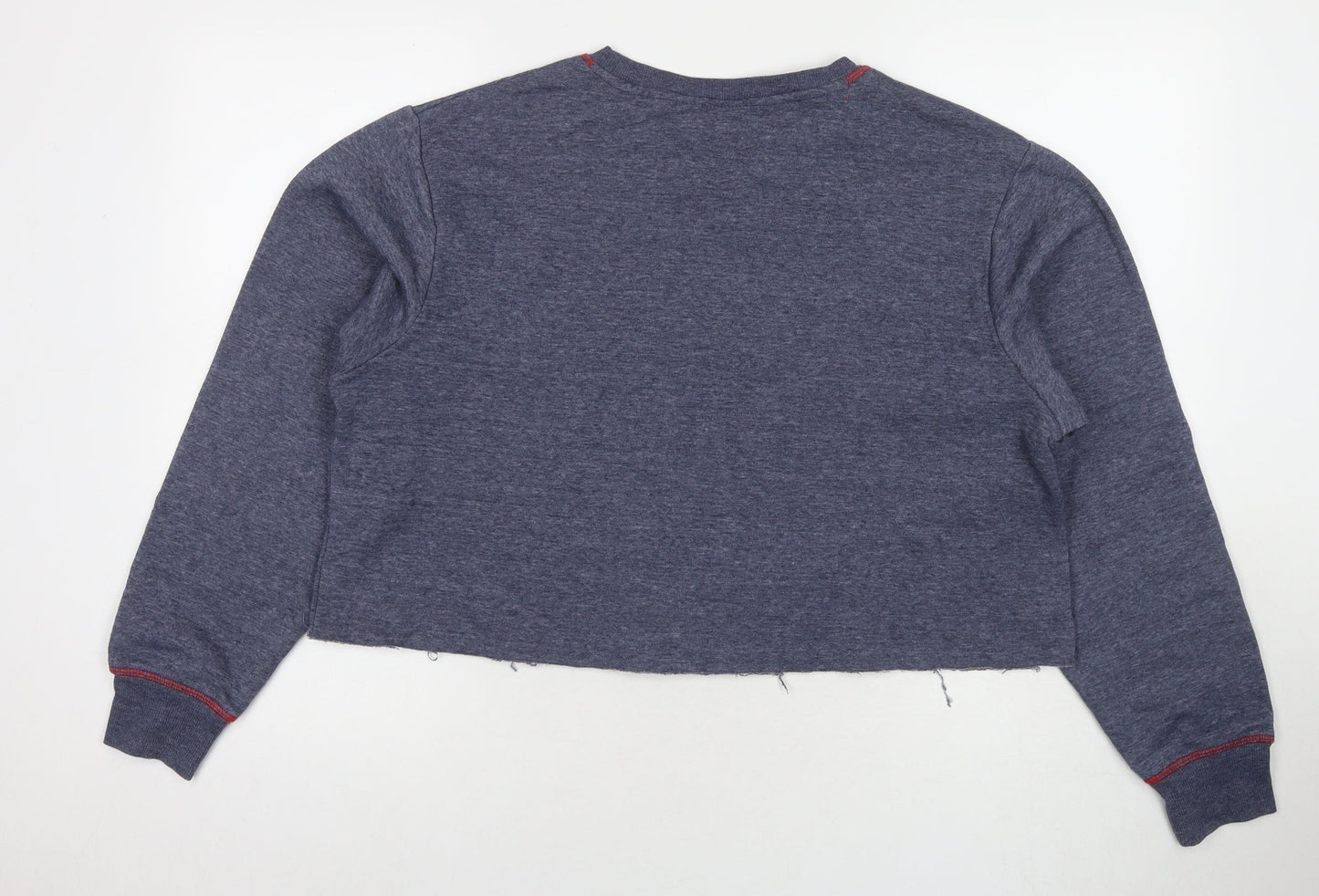 Friends Womens Blue Cotton Pullover Sweatshirt Size 12 Pullover - Central Perk Size 12-14 Cropped