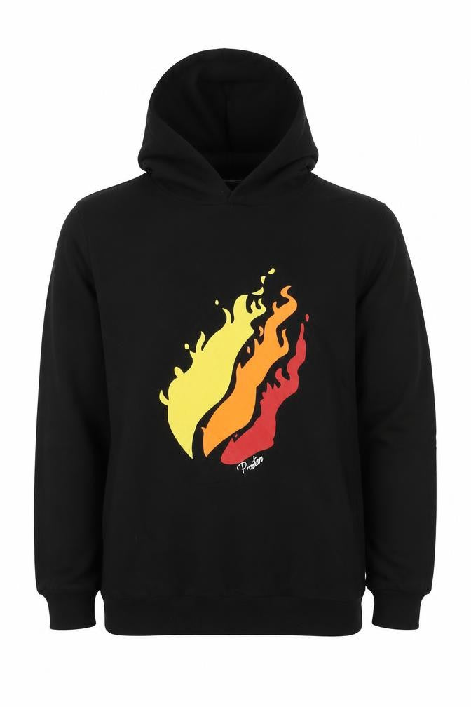Dgfstm Boys Black Cotton Pullover Hoodie Size 13-14 Years Pullover - Flame