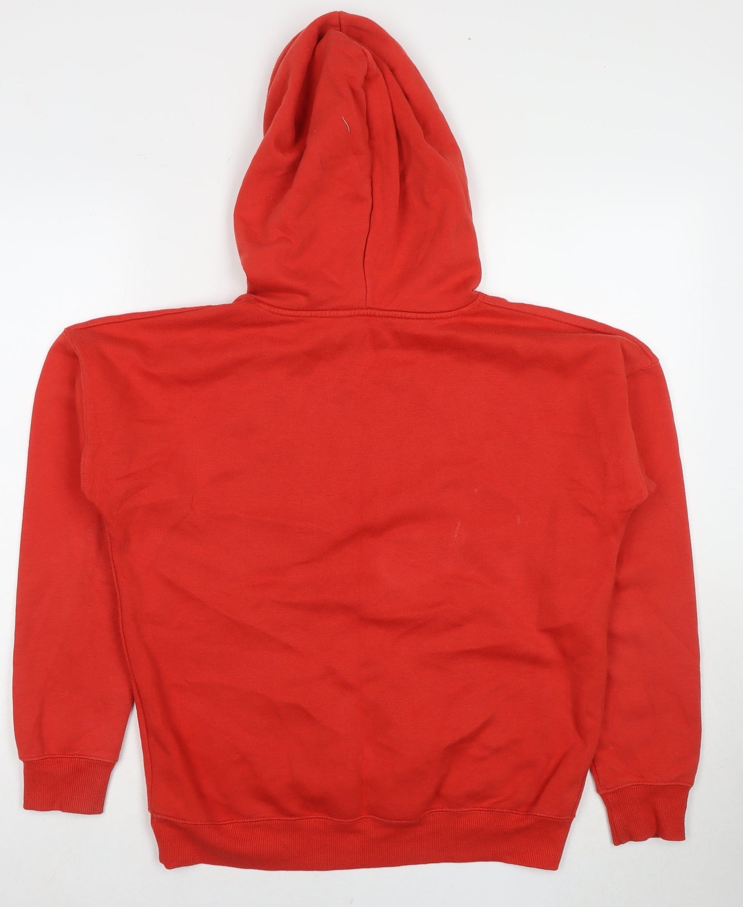 New Look Womens Red Cotton Pullover Hoodie Size 10 Pullover