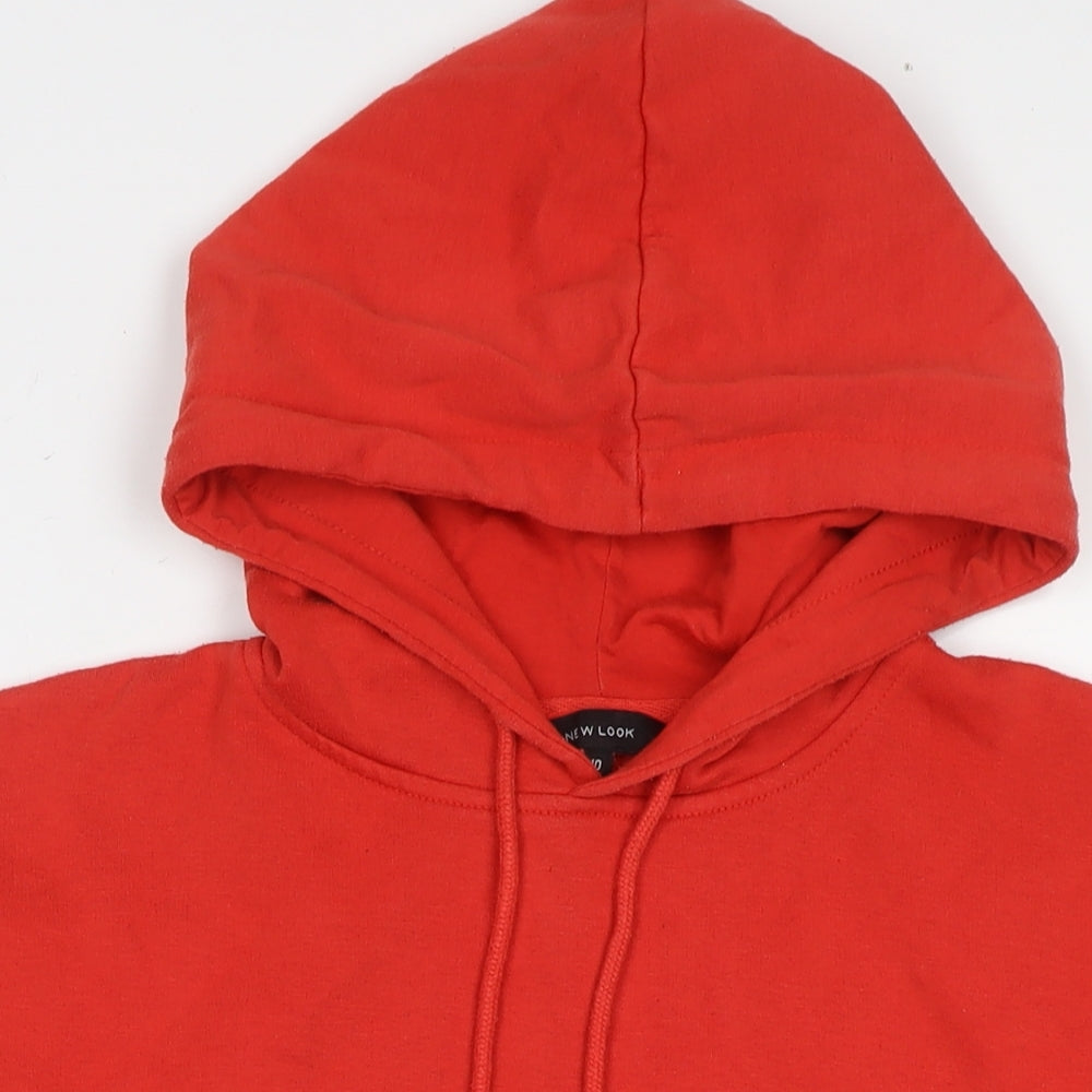 New Look Womens Red Cotton Pullover Hoodie Size 10 Pullover