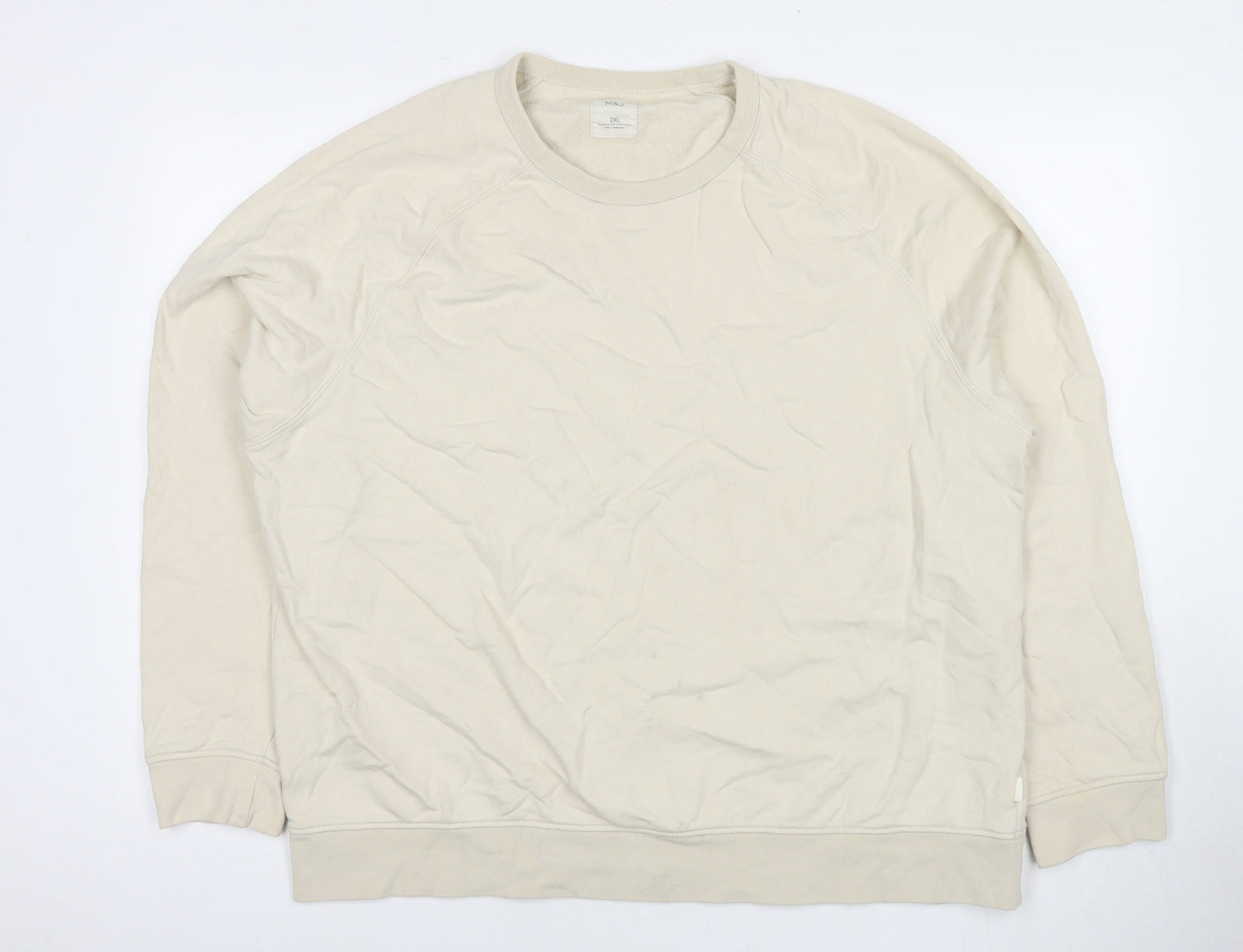 Marks and Spencer Womens Beige Cotton Pullover Sweatshirt Size 2XL Pullover
