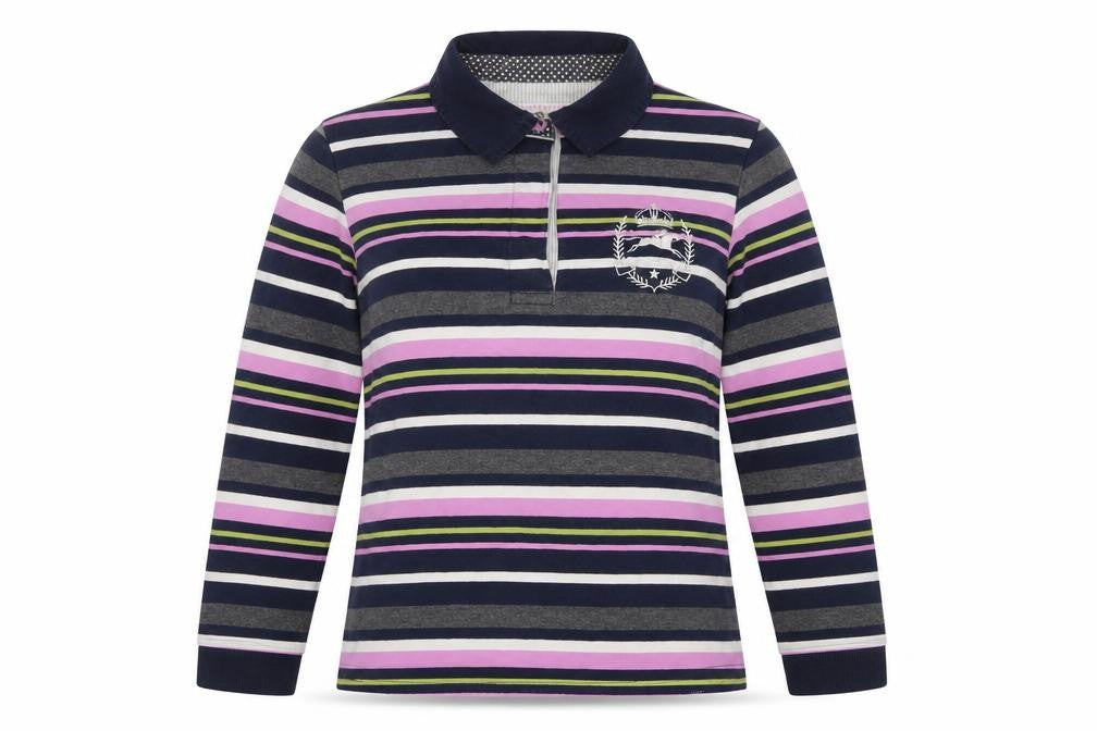 Tottie Womens Multicoloured Striped Cotton Jersey Polo Size XS Collared