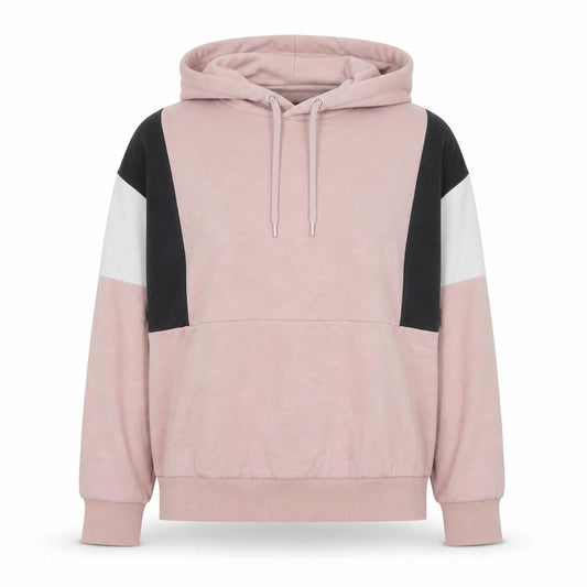 New Look Womens Pink Colourblock Cotton Pullover Hoodie Size S Pullover