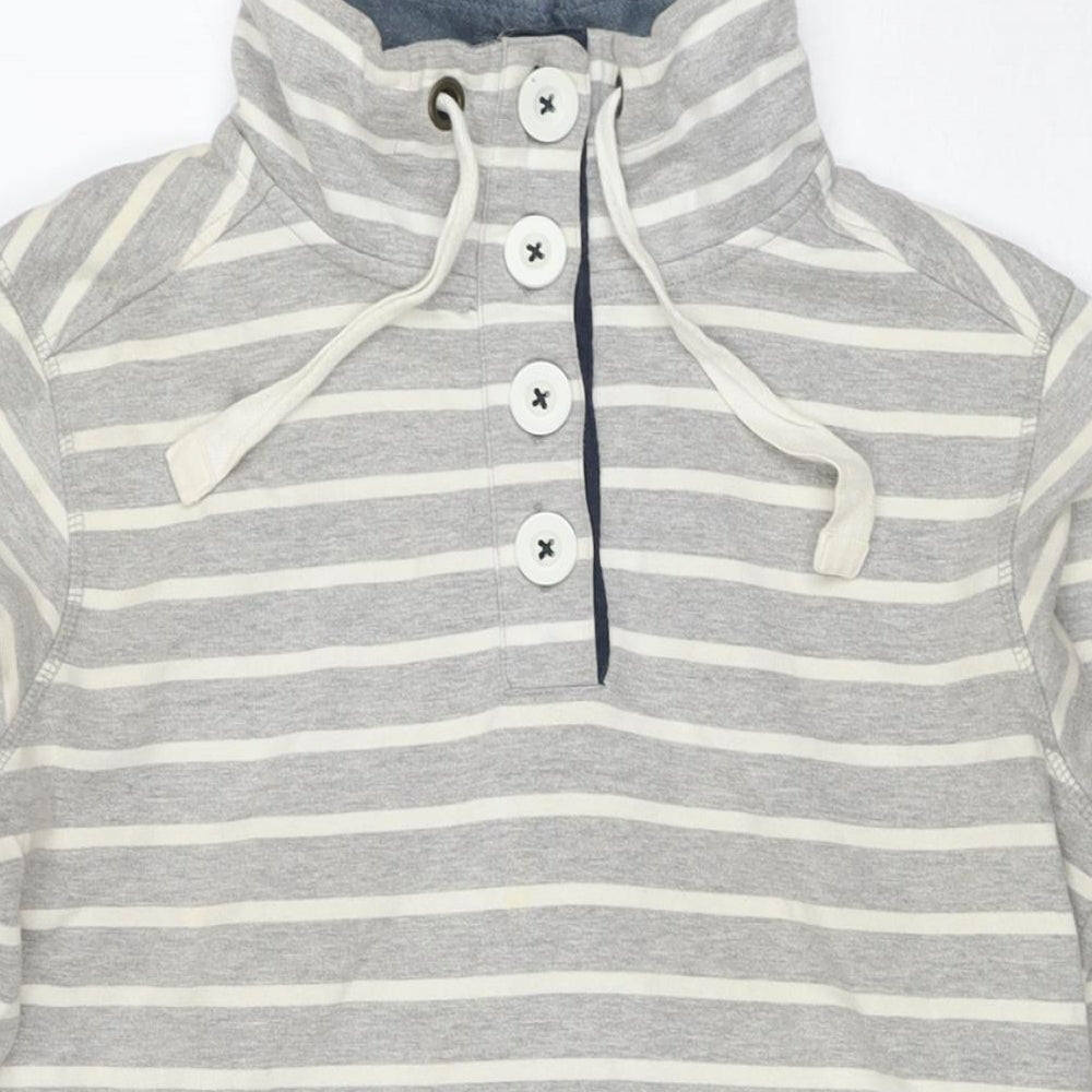 NEXT Womens Grey Striped Cotton Pullover Sweatshirt Size 10 Pullover - Tunic