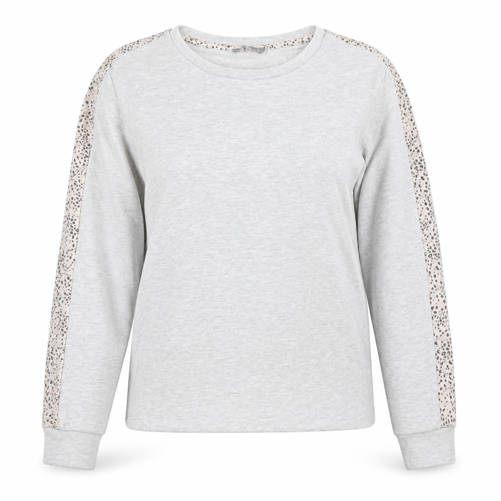 New Look Womens Grey Animal Print Polyester Pullover Sweatshirt Size 8 Pullover - Leopard Print