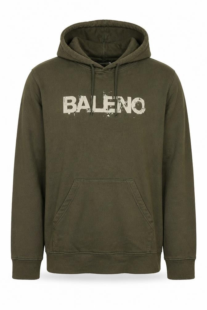 Baleno Mens Green Cotton Pullover Hoodie Size XL - Logo