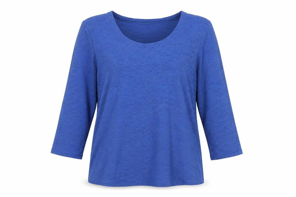 Stock Shop Womens Blue Polyester Basic Blouse Size L Scoop Neck