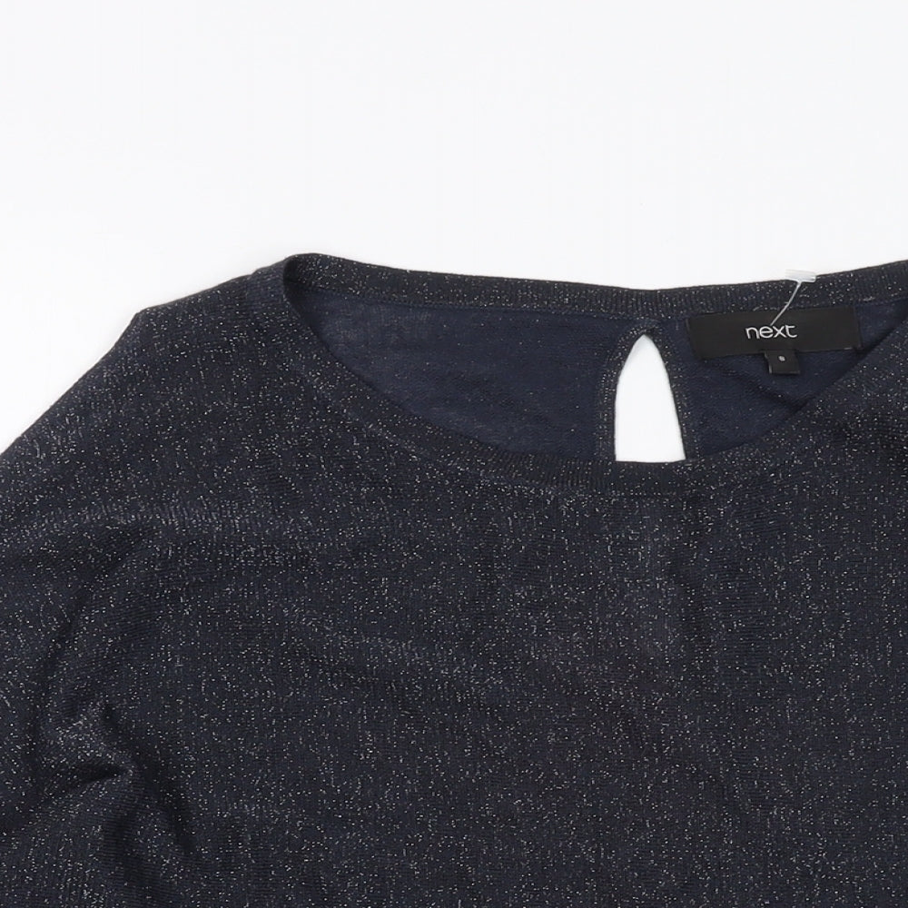 NEXT Womens Blue Round Neck Viscose Pullover Jumper Size 8