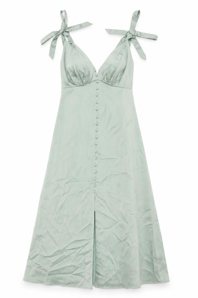 Oasis Womens Green Polyester A-Line Size 12 V-Neck Zip