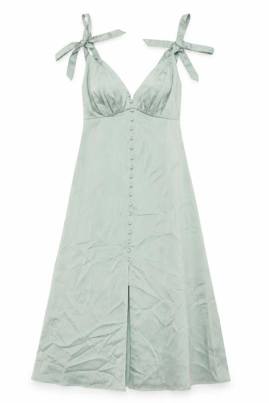 Oasis Womens Green Polyester A-Line Size 12 V-Neck Zip
