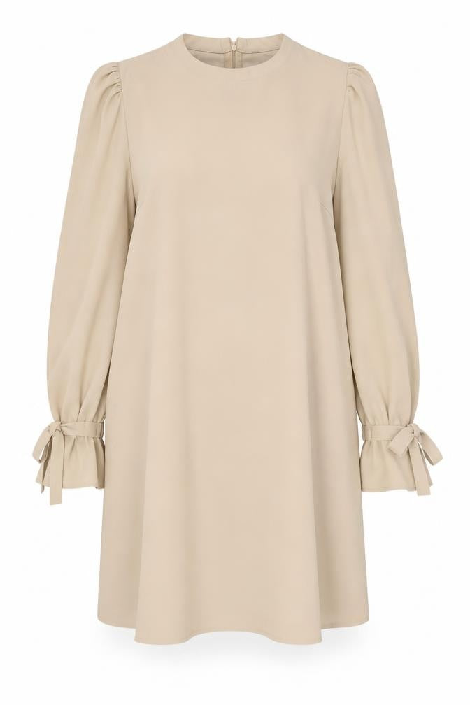 VERO MODA Womens Beige Polyester A-Line Size XL Crew Neck Zip