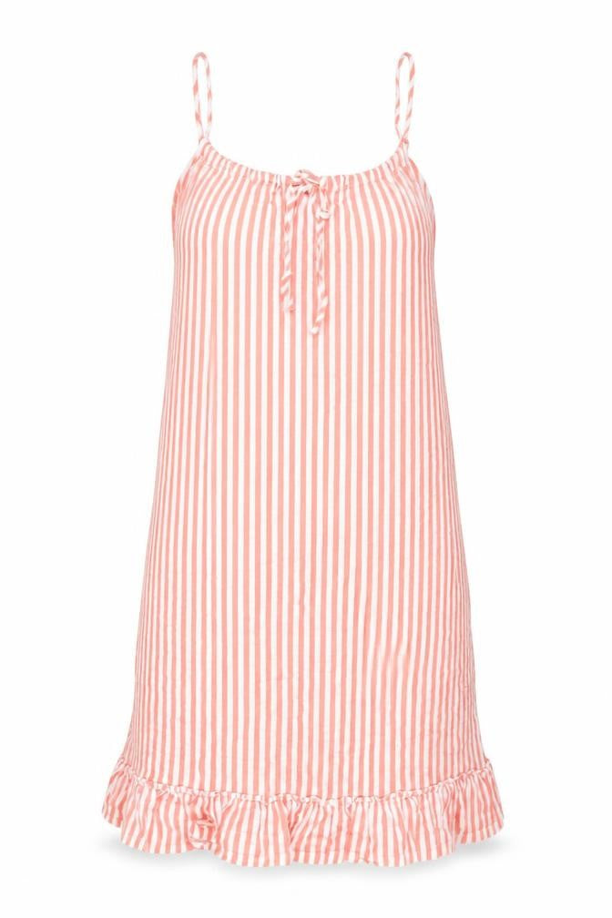 Marks & Spencer Womens Orange Striped Polyester Tank Dress Size 12 Round Neck Pullover