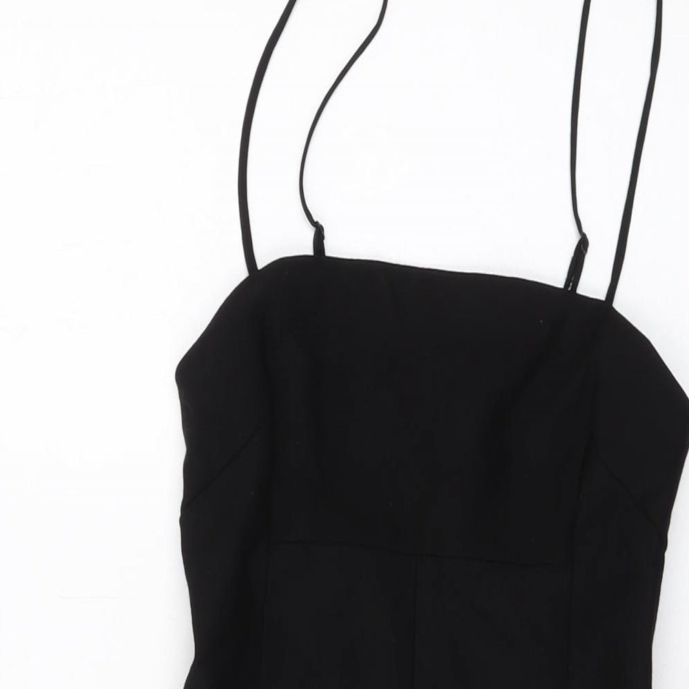 Silence + Noise Womens Black Viscose Mini Size XS Square Neck Pullover