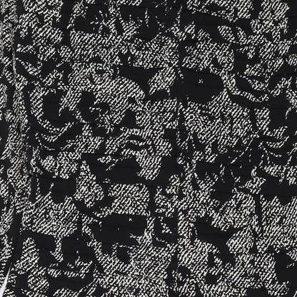 Country Casuals Womens Black Geometric Polyester Bodycon Size 14 V-Neck Zip