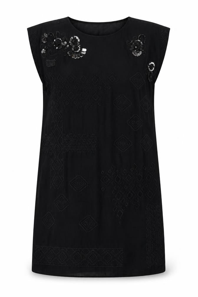 Marks & Spencer Womens Black Polyester Tank Dress Size 12 Round Neck Pullover
