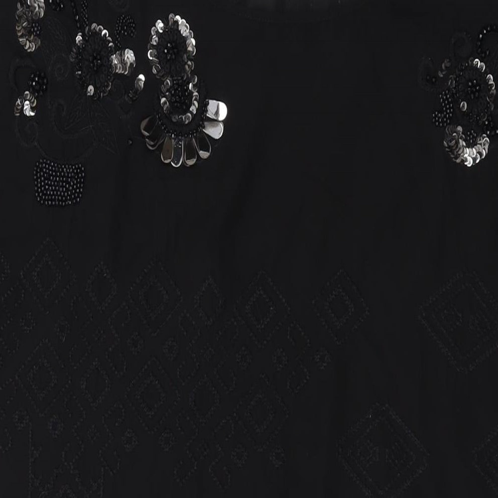Marks and Spencer Womens Black Polyester Tank Dress Size 12 Round Neck Pullover