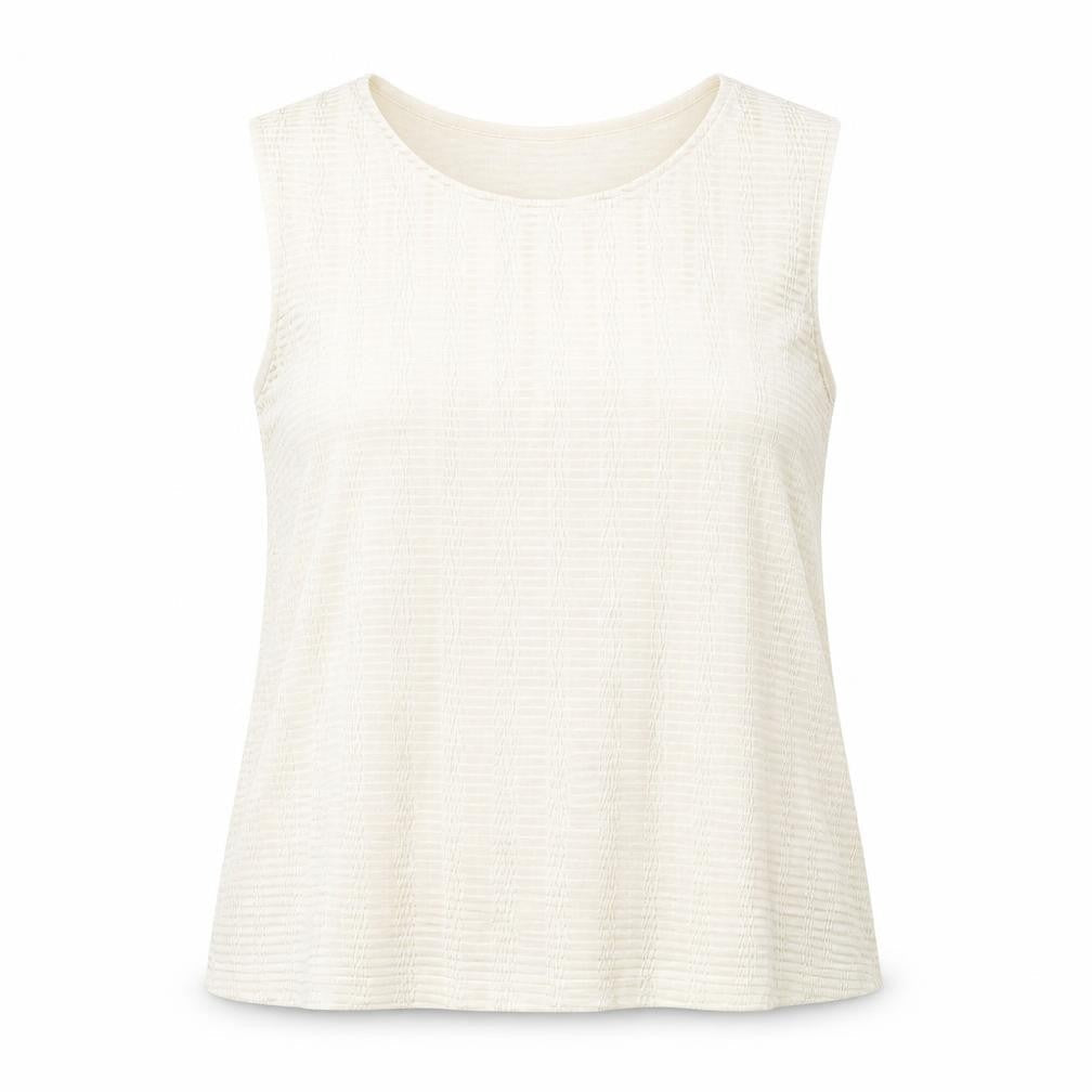 Classic Womens Beige Polyester Basic Tank Size 16 Round Neck