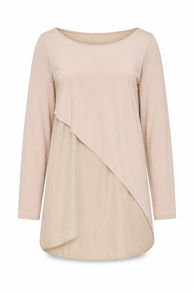 Zraa Womens Pink Polyester Tunic Blouse Size S Round Neck