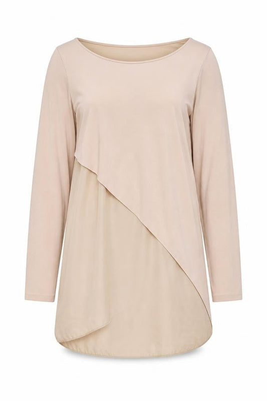 Zraa Womens Pink Polyester Tunic Blouse Size S Round Neck