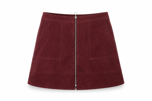 Select Womens Red Polyester Mini Skirt Size 6 Zip