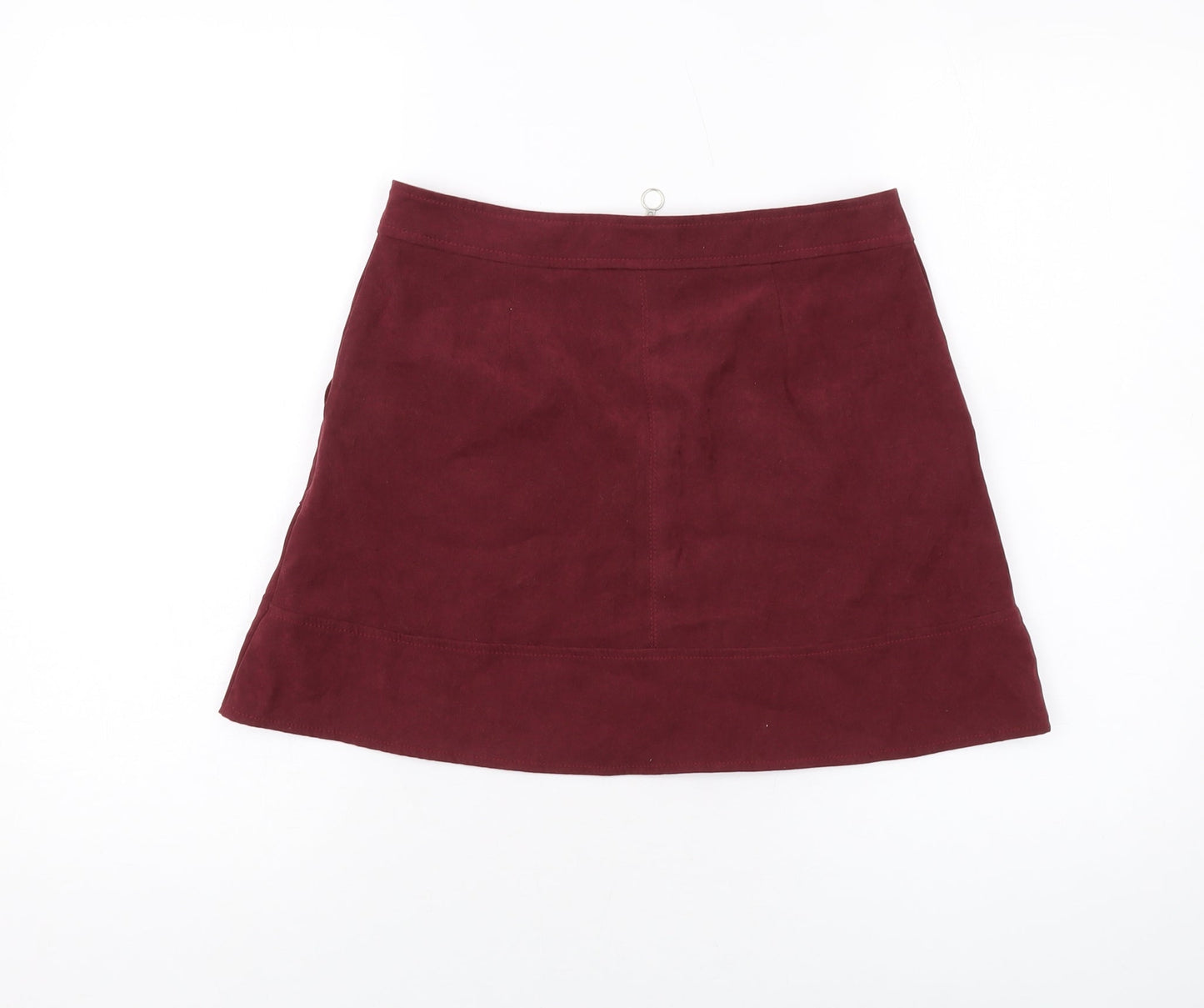 Select Womens Red Polyester Mini Skirt Size 6 Zip