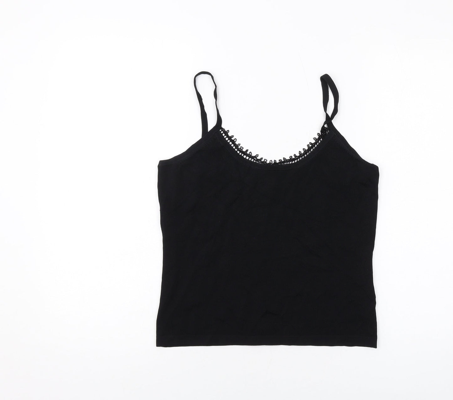 Kaliko Womens Black Viscose Basic Tank Size 12 Round Neck