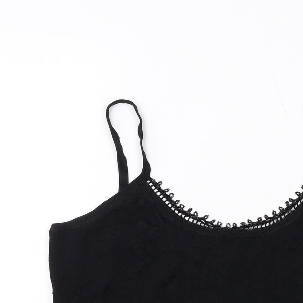 Kaliko Womens Black Viscose Basic Tank Size 12 Round Neck