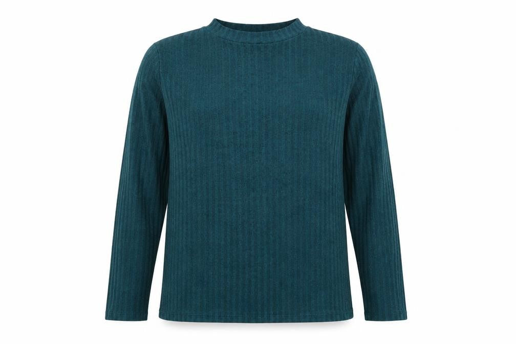 Marks & Spencer Womens Green Polyester Basic T-Shirt Size 18 Mock Neck